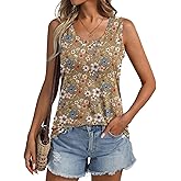 ORANDESIGNE Womens Floral Print Tank Tops Scoop Neck Sleeveless Shirts Flowy Casual Summer Tops Loose Fit Clothes 2026