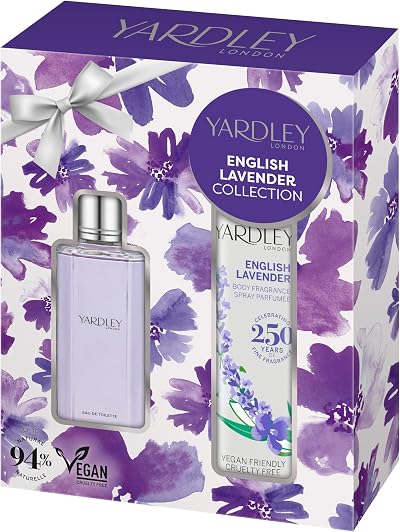 Yardley London English Lavender EDT Body Spray Gift Set Vegan Cruelty-Free 94%