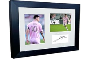 12x8 A4 Lionel Messi Inter Miami Autographed Signed Photo Photograph Picture Frame Football Soccer Poster Gift