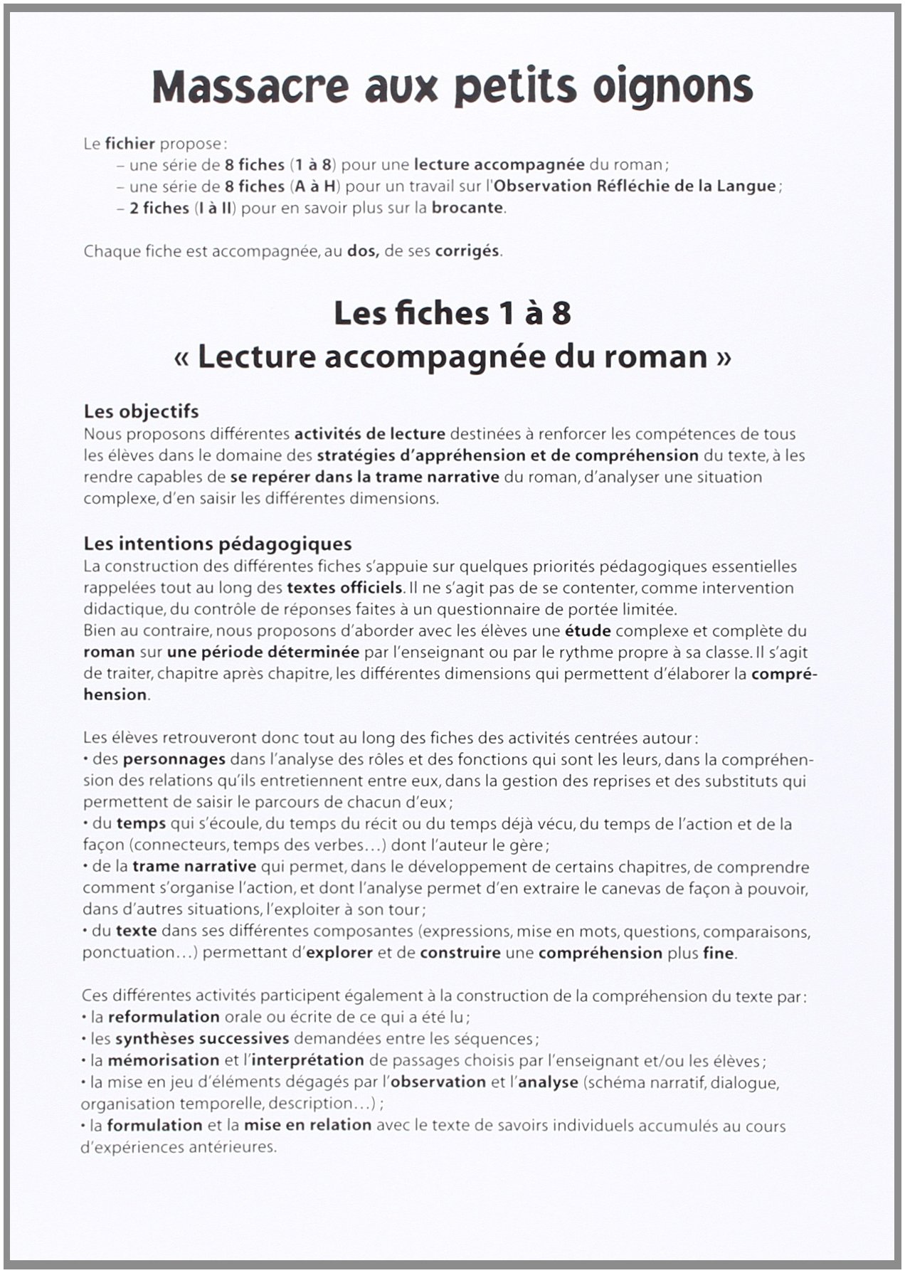 Amazon Fr Massacre Aux Petits Oignons Ce2 Cm1 Le Dossier Photocopier Corrections Mariette Semelin Livres