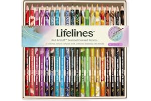 Lifelines Scented Colored Pencils, 20-Pack Classic & Earth Palette - Rub & Sniff Color Pencil Set Infused with Essential Oil Blends for Arts & Crafts, Coloring Books & School Supplies