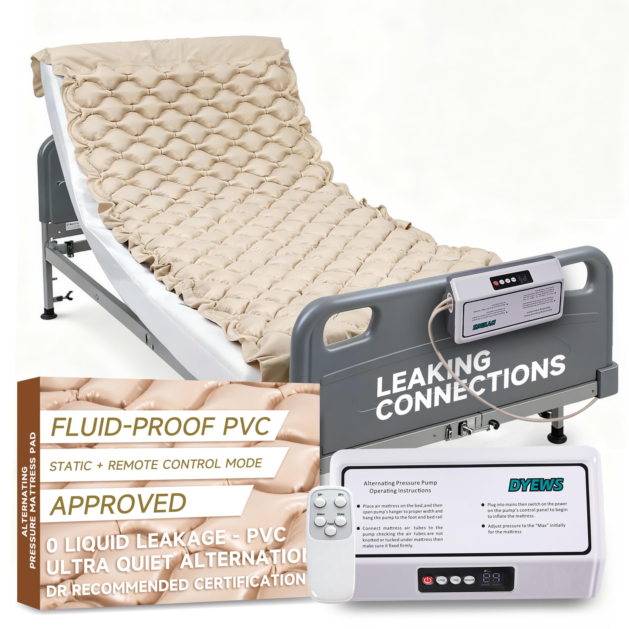 Photo 1 of Alternating Air Pressure Mattress Pad for Hospital & Home – Prevention Bed Sores, Ultra-Quiet Pump, Digital Display & Remote Control, Suitable for Bedridden or Limited Mobility Patients