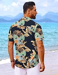 COOFANDY Tropical Shirt for Men Hawaiian Short