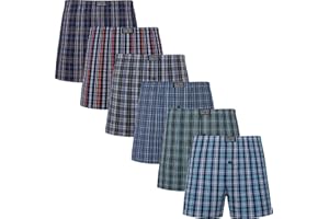 JupiterSecret Men's Boxers Underwear 100% Cotton Woven Boxers for Men Pack Boxer Shorts Assorted Colors