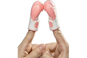 AQKILO Boxing Gloves Mini Finger Puppets, Knock Out Your Stress! Weird Stuff Random White Elephant Gifts, 4Pcs (Pink)