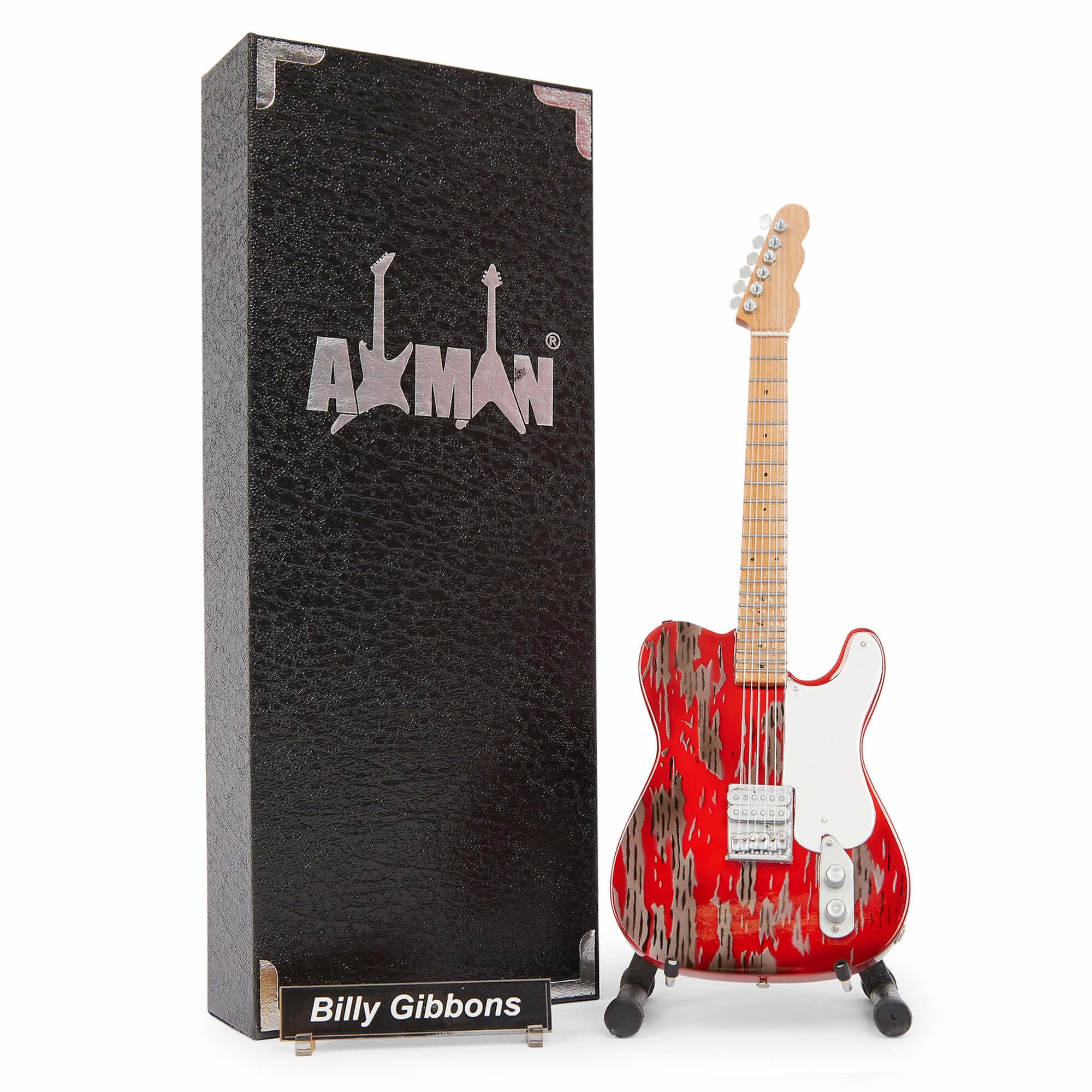 Axman Billy Gibbons - John Bolin Peeler T-Style: Miniature Guitar Replica - Music Gifts - Handmade Ornamental 1/4 Scale - Includes a Display Box, Name Tag and Miniature Guitar Stand