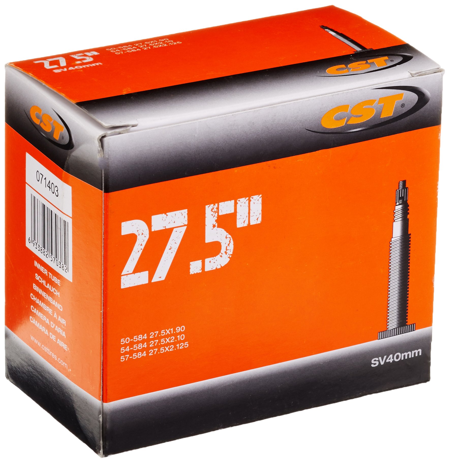 CST 071403 Bicycle inner tube Black 27.5 x 1.90-2.10" 47/54-584 SV40 mm