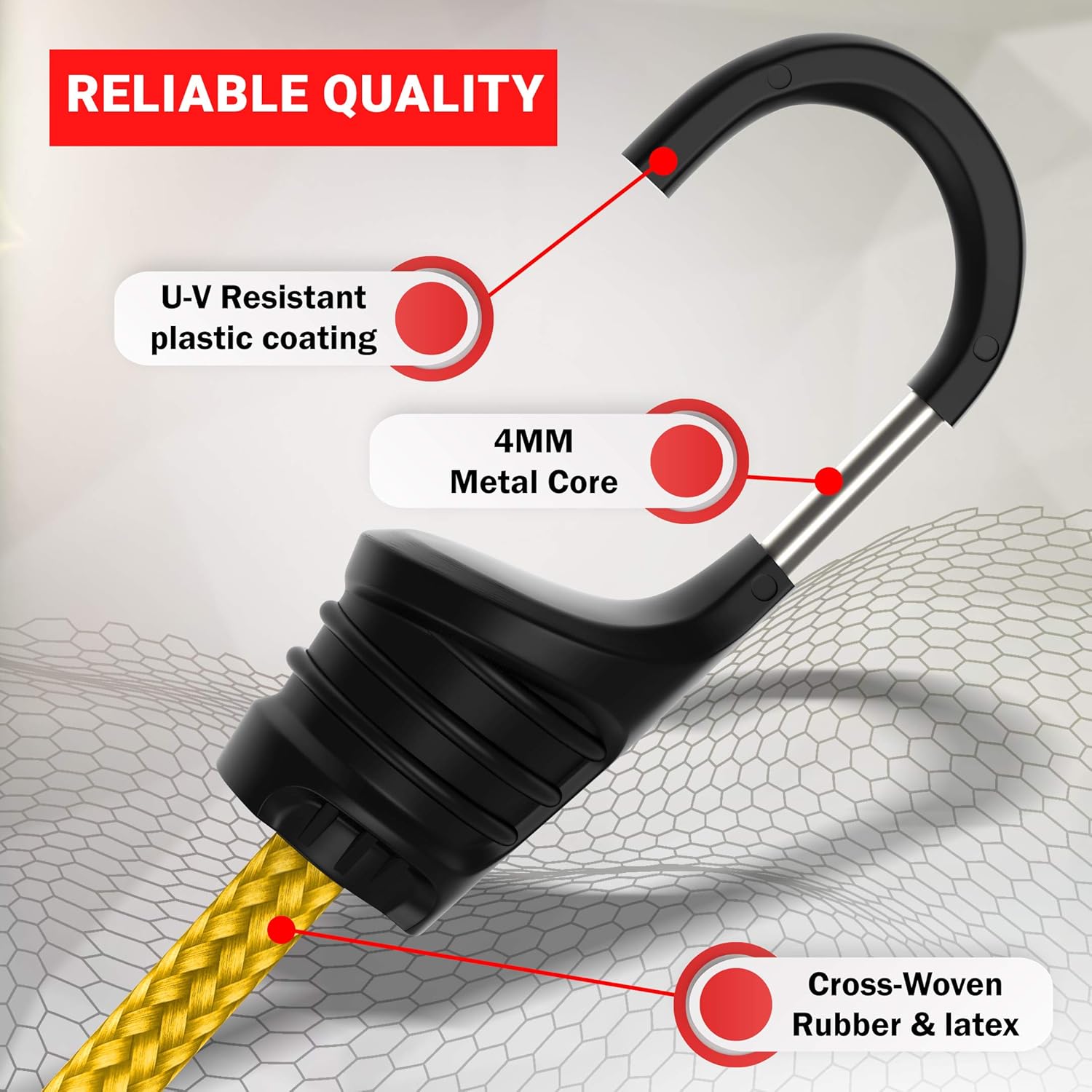 FORTEM Bungee Cords with Hooks, 30pc Set, Canopy Ties, Tarp Clips & Ball Bungees, Plastic Coated Metal Hooks, Cargo Net, Heavy Duty: Automotive