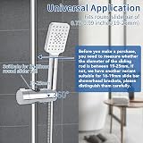 Joyoldelf Adjustable ABS Shower Rail Holder 19-25mm Chrome Plated view 2