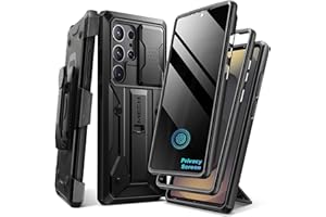 TONGATE for Samsung Galaxy S24 Ultra Case, [with Privacy Screen Protector & Slide Camera Cover] [2 Front Frames] Full-Body Heavy Duty S24 Ultra Case with Stand & Belt Clip Holster, Black Privacy 6.8"