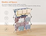 HOMIDEC 3-Tier Clothes Airer Grey, Durable Steel, Folding Design view 5