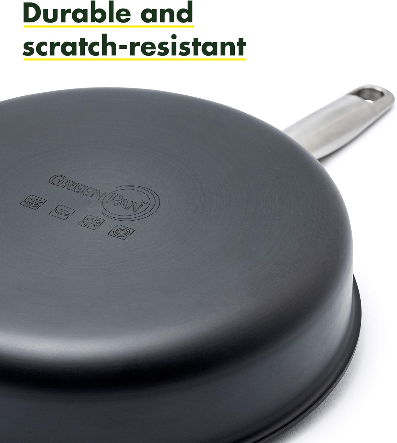 GreenPan Chatham Healthy Ceramic Nonstick, 5 Quart Sauce Pan, Gray: Kitchen & Dining