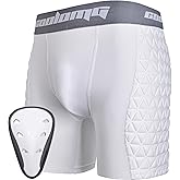 COOLOMG Boys Youth Baseball Sliding Shorts with Athletic Cup Padded Slider Short for Softball Football Lacrosse Hockey
