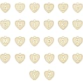UNICRAFTALE 26pcs Alloy Alphabet Metal Charms Golden Heart with Alphabet Pendants Letter A~Z Charms 2mm Hole Pendant for DIY Necklace Bracelets Jewelry Making, 16x15x2mm