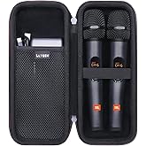 LTGEM Case Compatible with JBL Wireless Two Microphone/JBL PartyBox Wireless Mic/Sony ULT MIC Wireless Microphone, Receiver and Battery, Black(Case Only)