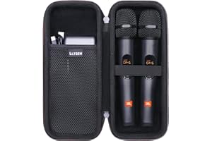 L LTGEM LTGEM Case Compatible with JBL Wireless Two Microphone/JBL PartyBox Wireless Mic/Sony ULT MIC Wireless Microphone, Receiver and Battery, Black(Case Only)