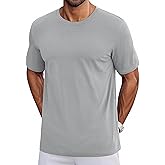Cotrasen Mens T-Shirts Short Sleeve Cotton UPF 50+ Lightweight Moisture Wicking Casual Crew Neck Basic Tee Shirts