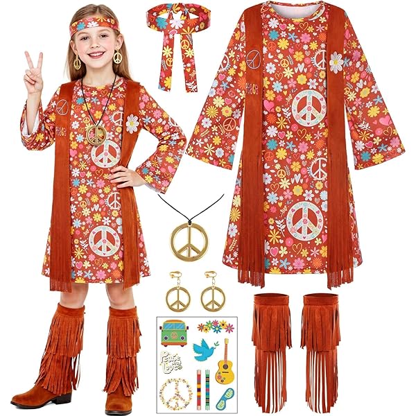 Smffys Kostüm Flower Power Accessore-Set, Vervollständge Den Hppe