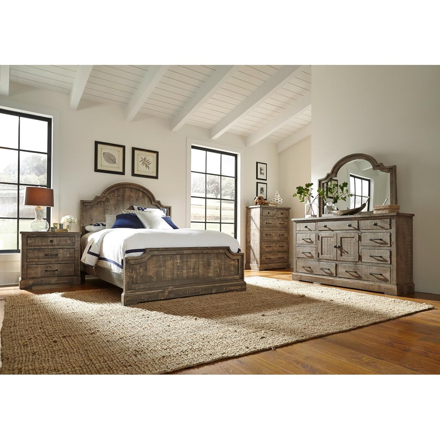 Amazon Panel plete Bed Weathered Gray Queen Kitchen & Dining