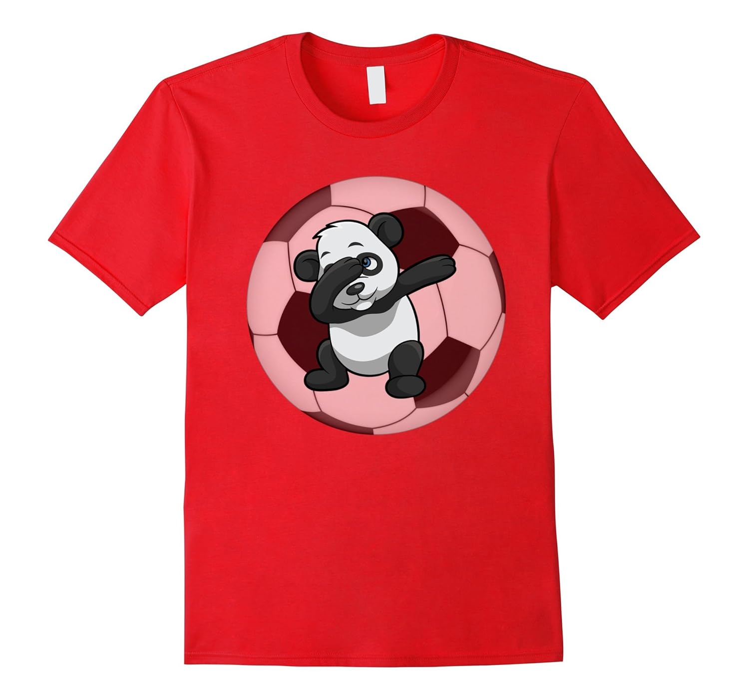 Soccer Panda Dabbing T Shirt - Dabbing Animals-Rose