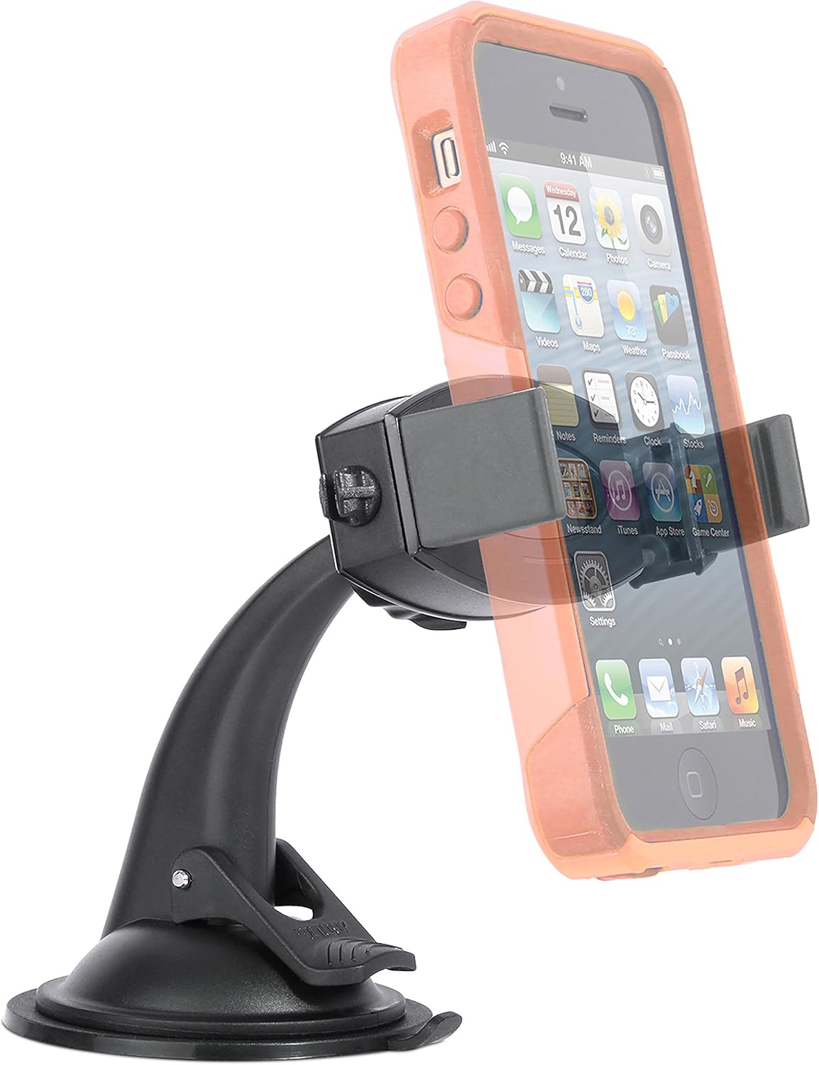 iBolt miniPro Universal In-Car Dock Suction Holder Compatible with Samsung Smartphones and iPhones - Black