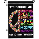 JZYIZYU Kindness Peace Equality Love Inclusion Hope Diversity Garden Flag Pride Garden Flags for Outside 12x18 Double Sided LGBTQ Yard Sign Outdoor Decorations