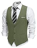COOFANDY Mens Suit Vest V-Neck Casual Business