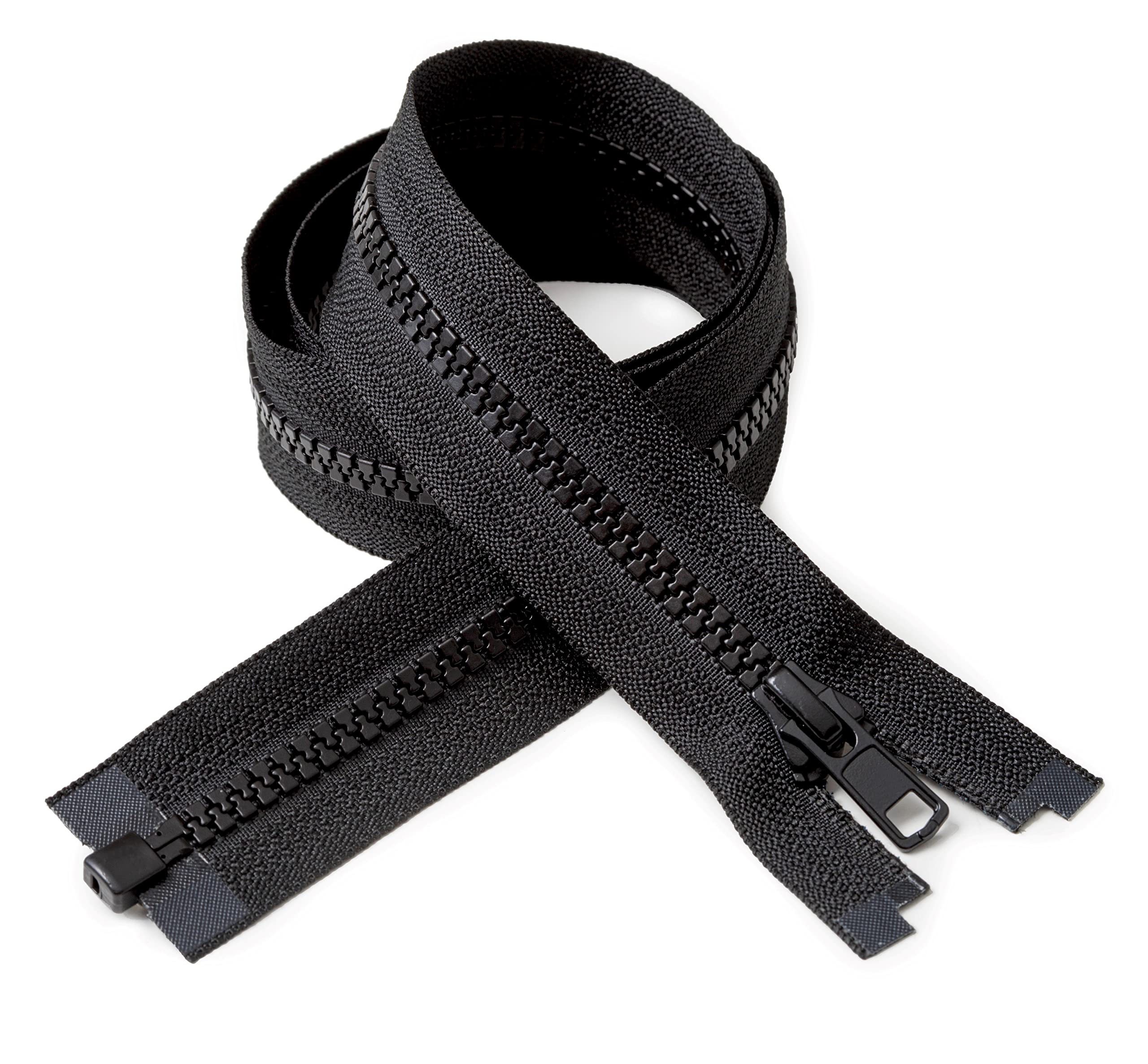 IPEA Zipper Size #5 – Length 80 cm – 2 Pieces – Two Divisible Hinges for Dazzling Furniture Sewing Jackets – Zip – Width 30 mm – Black