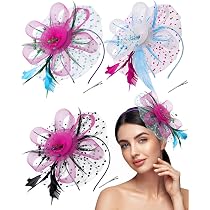 9967 Women Organza Fascinator Derby Hat Fancy Floral Wedding Cocktail Hats Organza Wedding Hat for Women Derby Hats Ladies Tea Party  main image 3