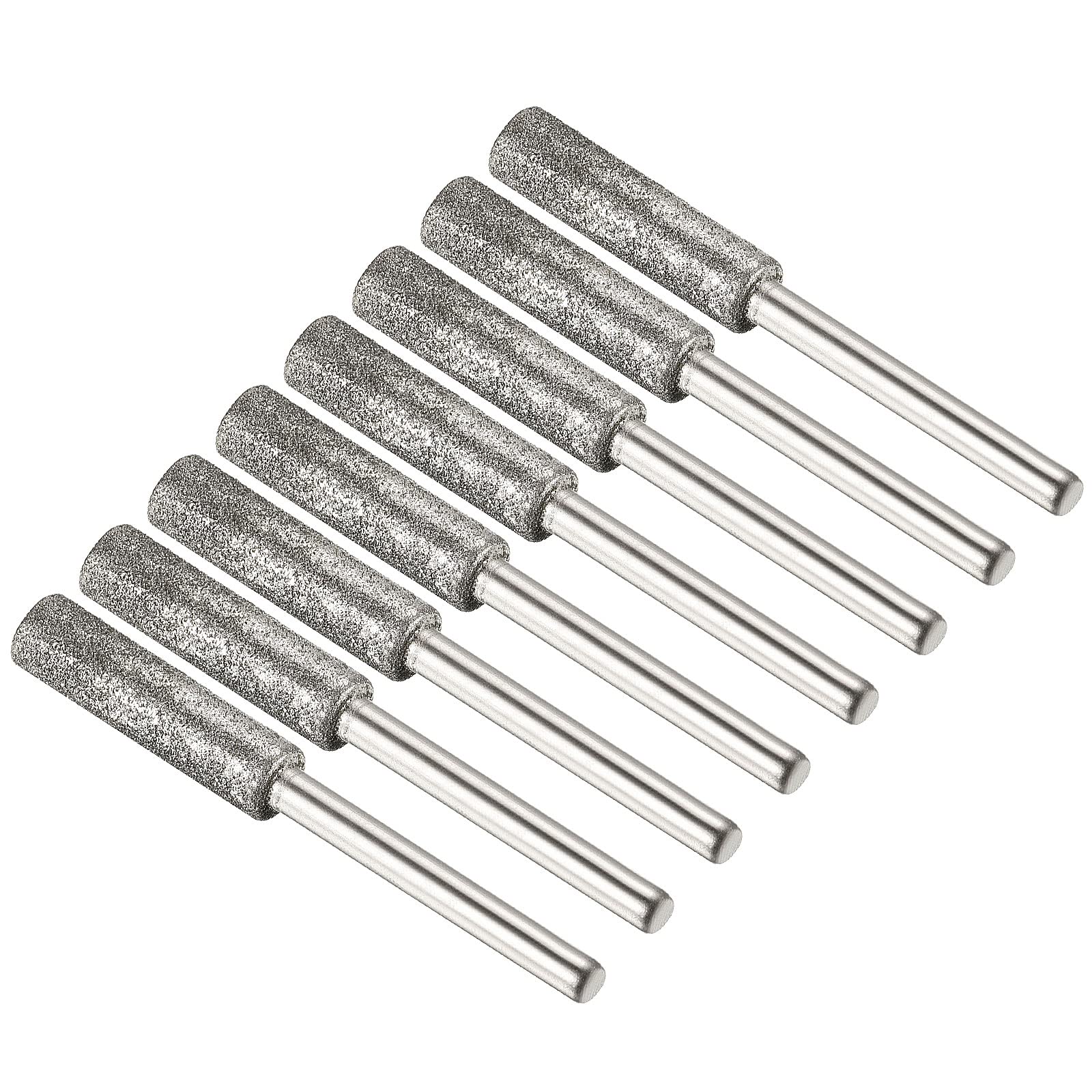 M METERXITY 8 Pack Diamond Chainsaw Sharpener - Hardness Diamond Sharpening Wheels Grinding Stone File Apply to Electric Saw (7/32", Silver)