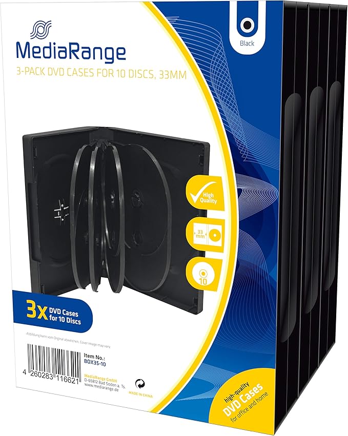 MediaRange BOX35 -10 - 3 x cajas de DVD para 10 discos ópticos: Amazon.es: Informática