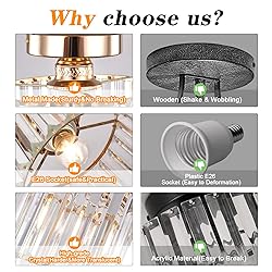 BUXVRCS Semi Flush Mount Ceiling Light, Modern