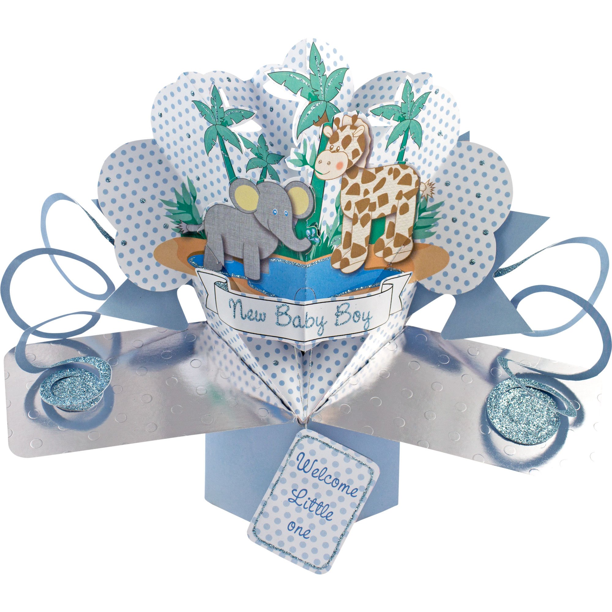 Suki Gifts International Pop Up Card JF Baby Boy, Multi-Colour, 13 x 21 x 19 cm (19422)