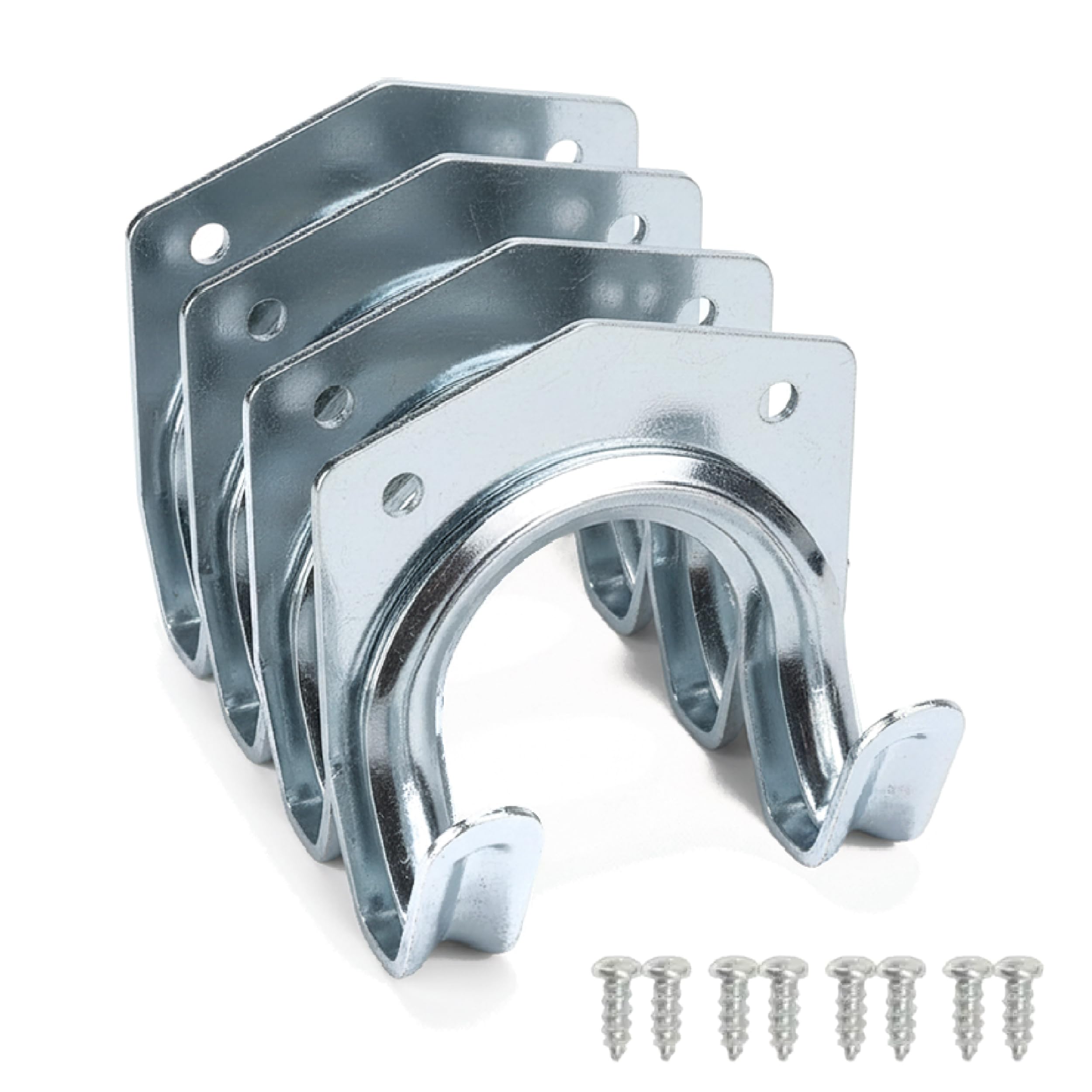 Tool Hooks Hanger Set 4 Pack Garage Shed Hanging Bucket Brackets Heavy Duty High Load Bearing Garden Storage Wall Hooks for Warehouse, Farm, Workbench, Tools Storage