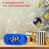 Plumeet Digital Alarm Clock Travel Clock Snooze Nightlight Battery Powered Blue view 5