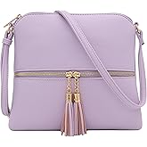 DELUXITY Lightweight Medium Crossbody Bag with Tassel | Lightweight, with Tassel