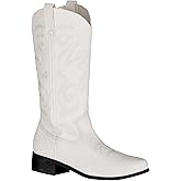 Fun Costumes Men's White Cowboy Boots Costume | Adult White Faux Leather Boots for Rodeo, Western-Themed Parties, and Costume Events Size 11