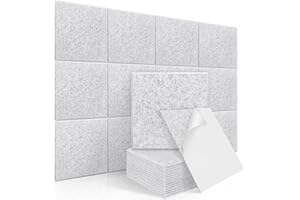 14 Pack Self-adhesive Acoustic Panels Soundproof Wall Panels, New Upgrade Proijeut Sound Proofing Padding for Wall - 12 X 12 X 0.4 In Sound Proof Foam Panels Used in Home Offices - Grey