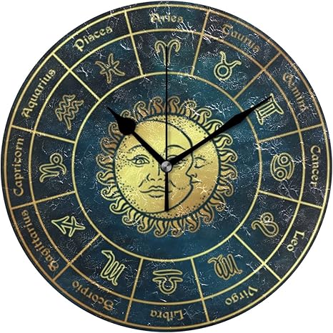 Amazon 月 太陽 12星座 掛け時計 置き時計 壁掛け時計 インテリア
