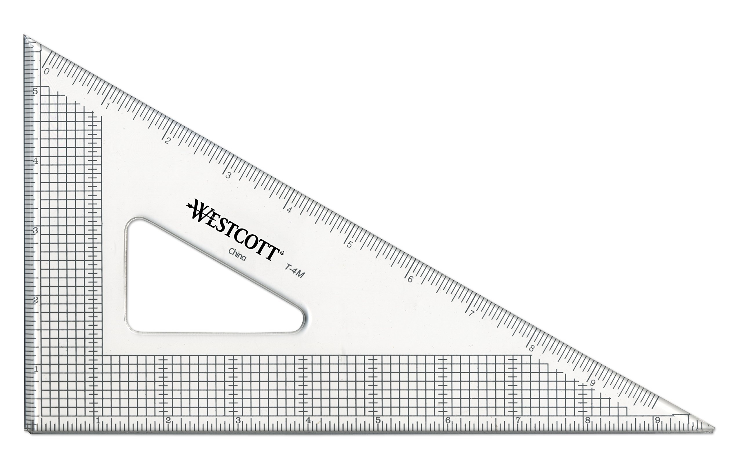 Westcott Grid Triangle, 10", 30/60 Degree, Transparent (T-4M)