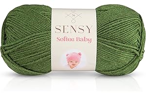 S SENSY Sensy Softee Baby Yarn, 3.5 oz, 275 Yards, Gauge 3 Light (Pine Green)
