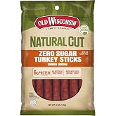 Old Wisconsin Natural Cut Turkey Sausage Snack Sticks, Zero Sugar, Naturally Smoked, Ready to Eat, High Protein, Low Carb, Keto, Gluten Free, No Artificial Preservatives or Nitrates, 5 Ounce