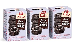 Katz Gluten Free Glazed Chocolate Donuts. Free of Dairy, Soy, Tree Nuts and Peanuts, Kosher 10.5 oz (3pk)