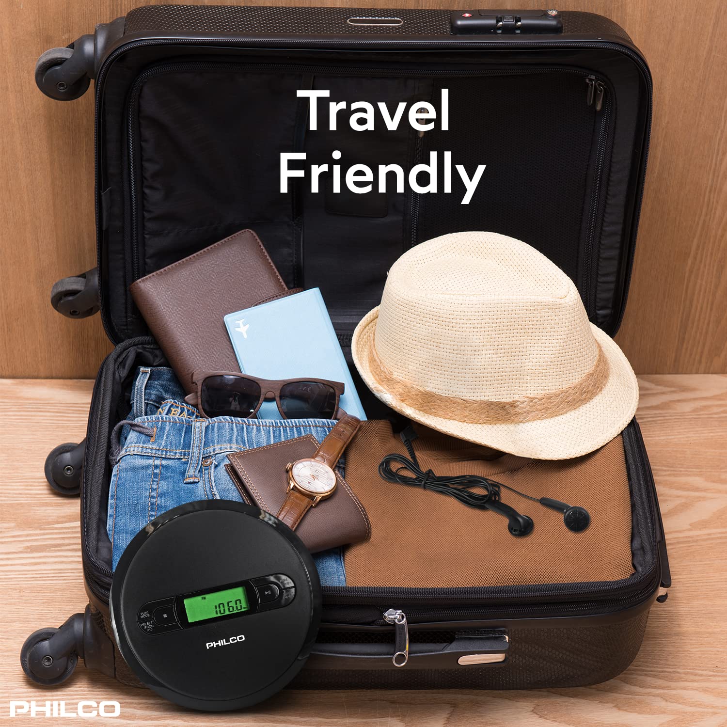 PHILCO Personal CD Player with MP3 Playback, FM Radio & 60 Second Anti-Shock