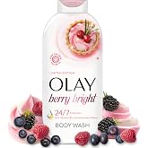 Olay Body Wash for Women, Berry Bright with Cranberry &amp; Orange, 22 fl oz | 24/7 Skin-Loving Freshness &amp; Radiant Skin | Plant-Based Cleansers, Vitamin B3 &amp; Antioxidant | Holiday Limited Edition