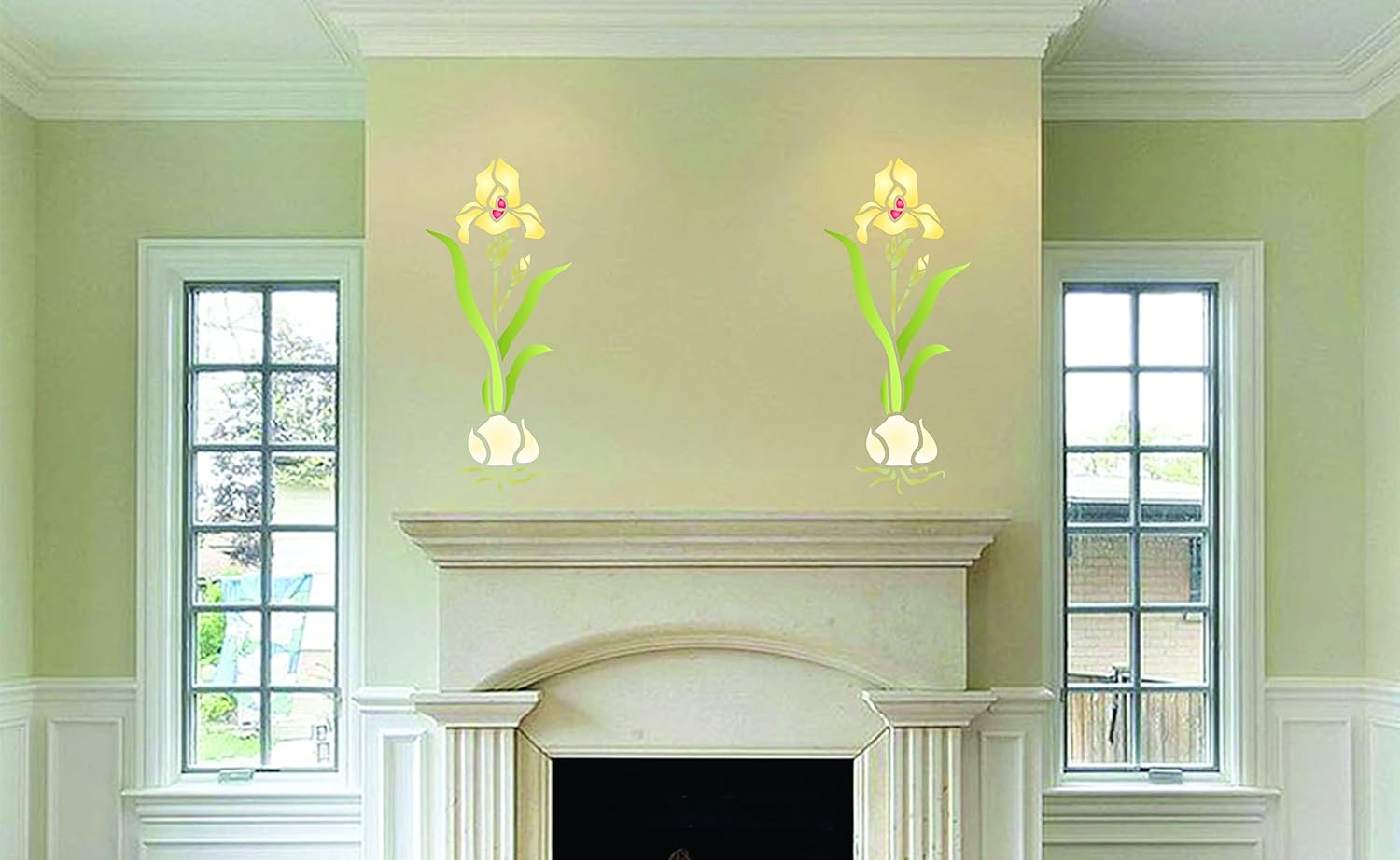 Iris & Bulb Stencil - 11.5 x 26.5cm - Reusable Flora Wall Stencil Template - Image 5