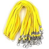 Beebel Lanyard 50PCS Lanyards with Swivel Hook clips for ID Name Badge Holder (Yellow)