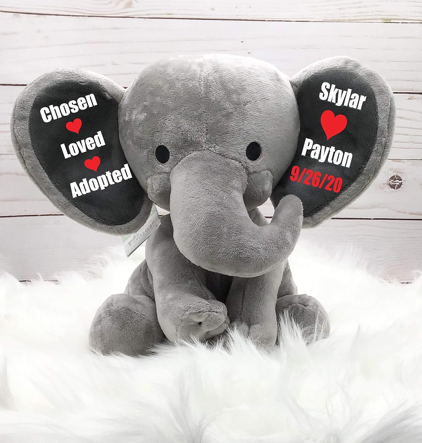 personalized stuffed elephant for baby