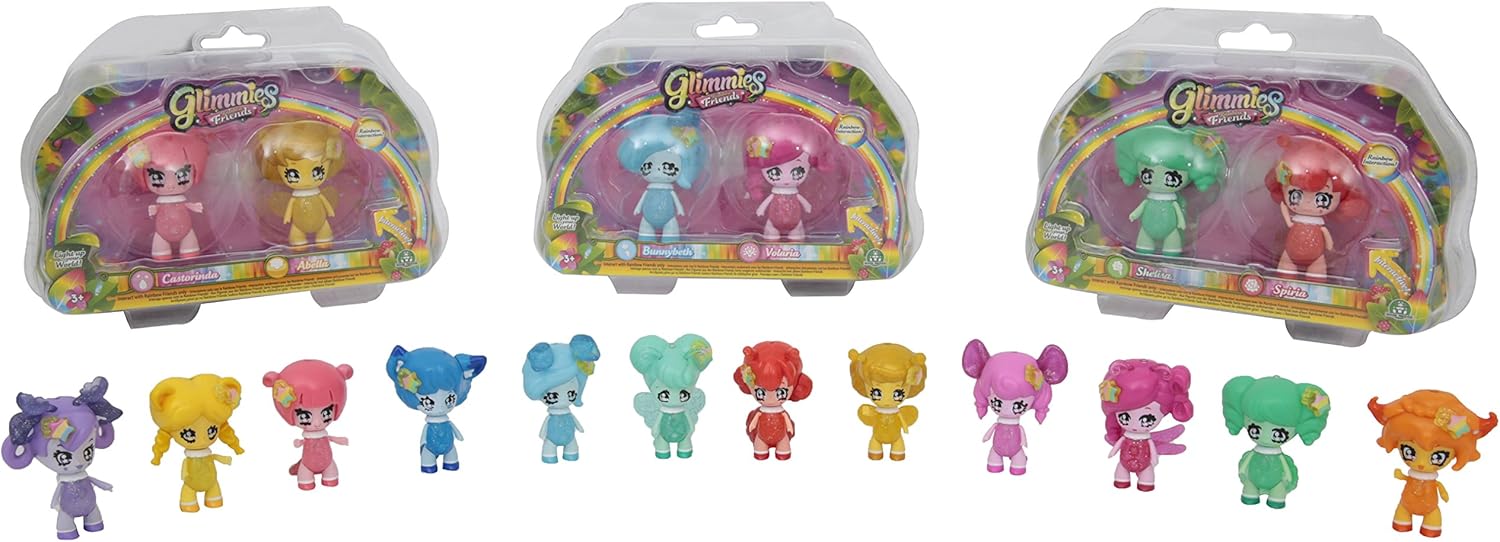 Glimmies GLN016 - 2 Rainbow Friends 6 cm - Honeymia/Renelka Models, Multicoloured - Image 4