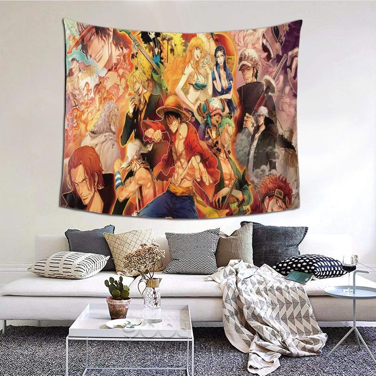 Anime tapestry fashion 3D print wall tapestry aesthetic tapestry wall hanging for bedroom home wall décor balcony sheer room divider